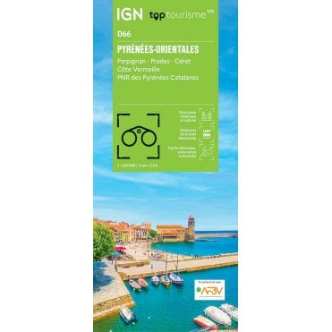 Pyrénées-Orientales / Perpignan Prades Céret - IGN TOP100 map D66