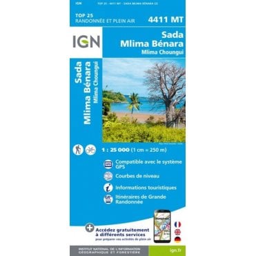 Sada / Mlima Bénara / Mlima Choungui (Mayotte Islands) - IGN map 4411 MT