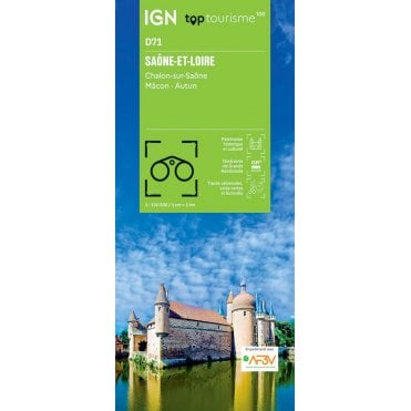 Saône-et-Loire / Chalon-sur-Saône Mâcon Autun - IGN TOP100 map D71