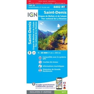 St-Denis / Cirques de Mafate & de Salazie (Réunion Island) - IGN map 4402 RTR