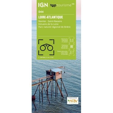 TOP 100 / Department map D44 - Loire-Atlantique - Nantes St-Nazaire Estuaire de la Loire