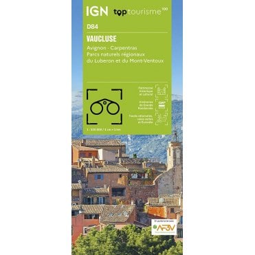 Vaucluse / Avignon Carpentras PNR Luberon Mont-Ventoux - IGN TOP100 map D84
