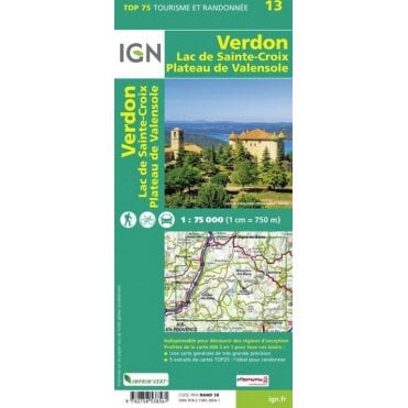 Verdon / Lac Ste Croix / Plateau de Valensole - IGN TOP75, map 75013