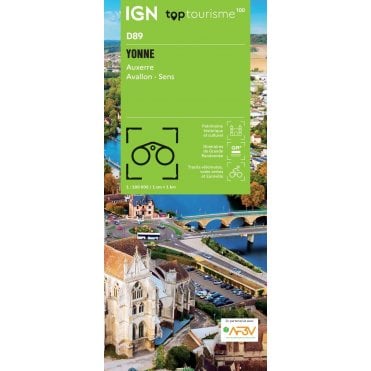 Yonne - Auxerre Avallon Sens - IGN TOP100 map D89