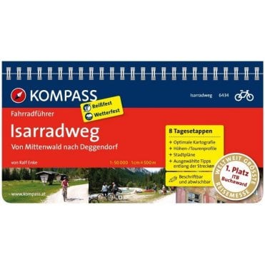 Isar cycle route From Mittenwald to Deggendorf - Kompass cycle guidebook 6434