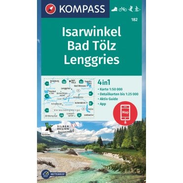 Isarwinkel, Bad Toelz, Lenggries | Kompass hiking map 182