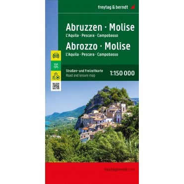 Italy: Abruzzen - Molise - Campobasso - Aquila Road Map with Top 10 Tourist Tips - published by Freytag & Berndt