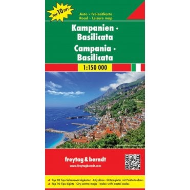 Italy: Campania - Napels - Amalfitana - Basilicata Road Map with Top 10 Tourist Tips - published by Freytag & Berndt