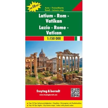 Italy: Latium - Rome - Vatican Road Map with Top 10 Tourist Tips - published by Freytag & Berndt