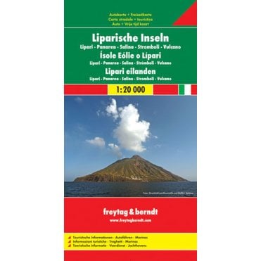 Italy: Lipari (Aeolian) Islands - Panarea - Salina - Stromboli - Vulcano Road Map - published by Freytag & Berndt