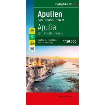 Italy: Puglia - Bari - Brindisi - Taranto Road Map with Top 10 Tourist Tips - published by Freytag & Berndt