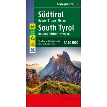 Italy: South Tyrol - Bolzano Road Map with Top 10 Tourist Tips - published by Freytag & Berndt