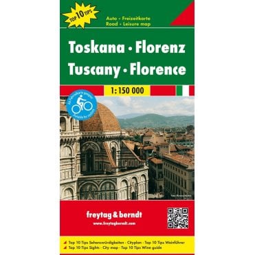 Italy: Tuscany and Florence Road Map with Top 10 Tourist Tips - published by Freytag & Berndt