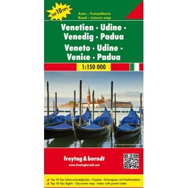 Italy: Venice - Padua Road Map with Top 10 Tourist Tips - published by Freytag & Berndt