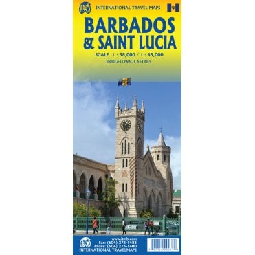 Barbados & St Lucia Travel Map