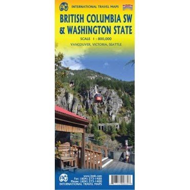 Bristish Columbia Southwest & Washington State Travel Map
