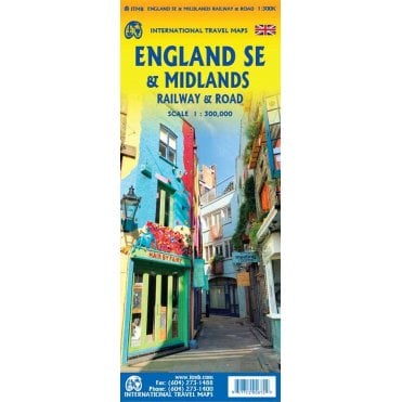 England Southeast & Midlands Rail/Road Travel Reference Map