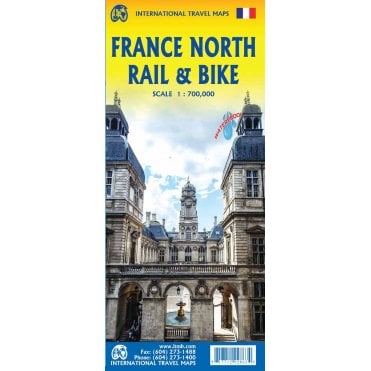 France (North) Rail and Bike Travel Map