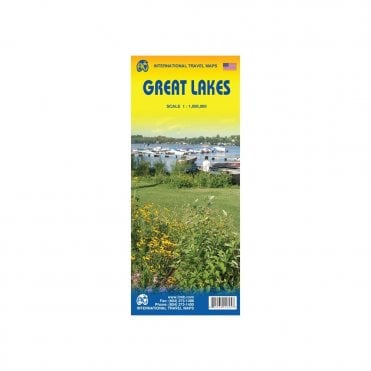 Great Lakes Region USA/Canada Travel Map