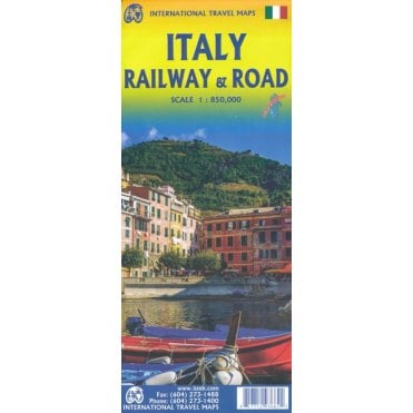 Italy Railway and Road Travel Map