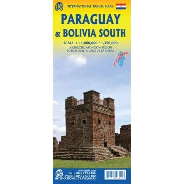 Paraguay and Bolivia South Travel Map