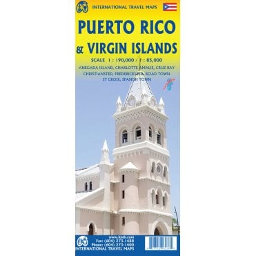 Puerto Rico & US Virgin Islands Travel Map