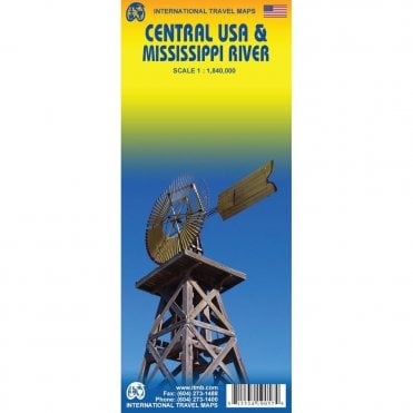 USA Central / Mississippi River States Travel Map