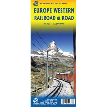 Western Europe Railway & Road Travel Map