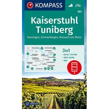 Kaiserstuhl, Tuniberg, Kenzingen, Emmendingen, Breisach am Rhein | Kompass hiking map 883
