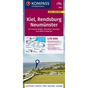 Kiel - Rendsburg - Neumünster | Kompass cycling map 3355