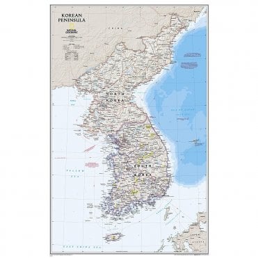 Korean Peninsula Political Wall Map (23.25 x 35.75 inches)