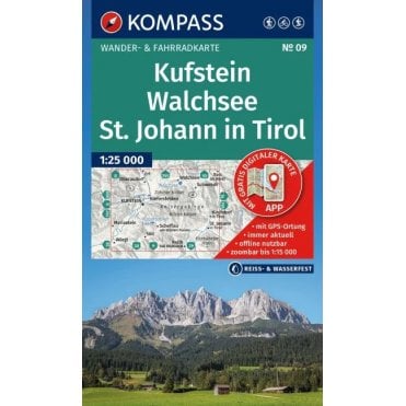 Kufstein, Walchsee, St. Johann in Tirol | Kompass hiking map 09