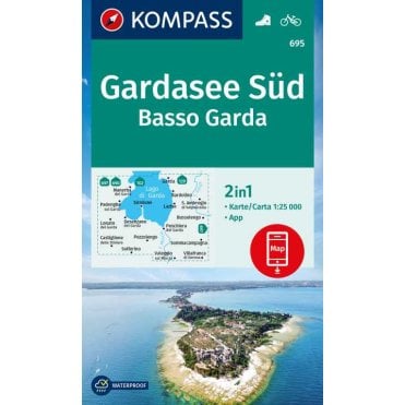 Lake Garda South, Basso Garda | Kompass hiking map 695
