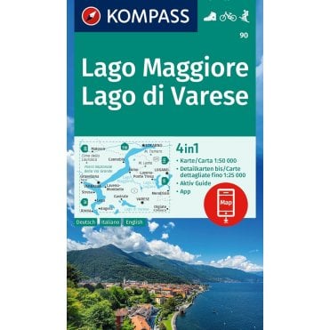 Lake Maggiore, Lake Varese | Kompass hiking map 90