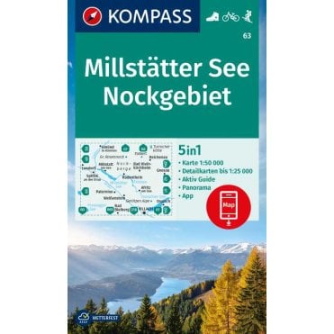 Lake Millstatt, Nockgebiet | Kompass hiking map 63