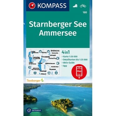 Lake Starnberg, Ammersee | Kompass hiking map 180