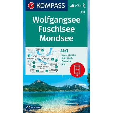 Lake Wolfgang, Lake Fuschl, Mondsee | Kompass hiking map 018