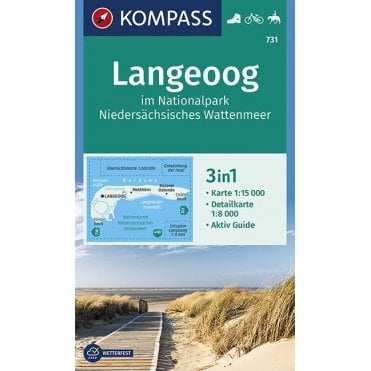 Langeoog in the Wadden Sea of Lower Saxony National Park | Kompass hiking map 731