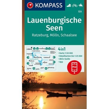 Lauenburg Lakes, Ratzeburg, Molln, Schaalsee | Kompass hiking map 721
