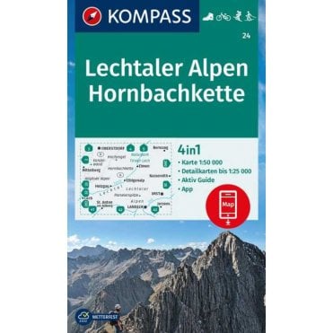 Lechtal Alps, Hornbach chain | Kompass hiking map 24