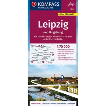 Leipzig and Environs | Kompass cycling map 3361