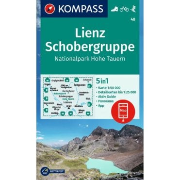 Lienz, Schober Group, Hohe Tauern National Park | Kompass hiking map 48