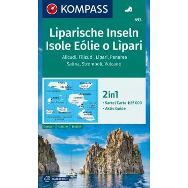 Lipari, Alicudi, Filicudi, Panarea, Salina, Stromboli Volcano -  Aeolian Islands | Kompass hiking map 693