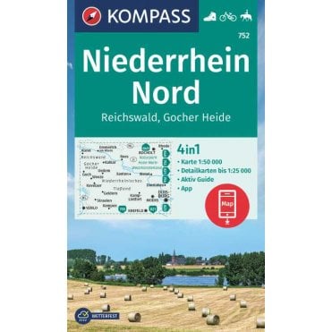 Lower Rhine (North), Reichswald, Gocher Heide | Kompass hiking map 752