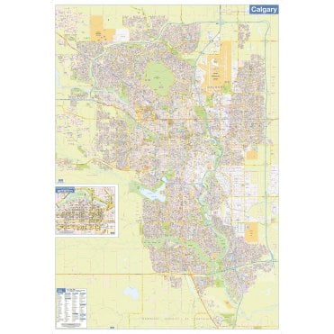 Calgary Wall Map - Street Detail - Large