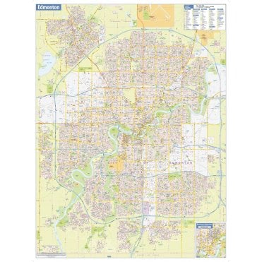 Edmonton Wall Map - Street Detail - Large