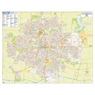 London Ontario Wall Map - Street Detail