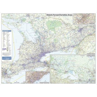 Ontario Postcode (FSAs) Wall Map - Large