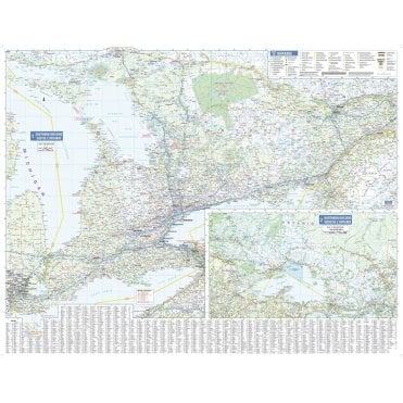 Ontario Wall Map - South Portion with Northern Ontario Inset