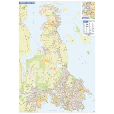 Victoria Wall Map - Street Detail - Large